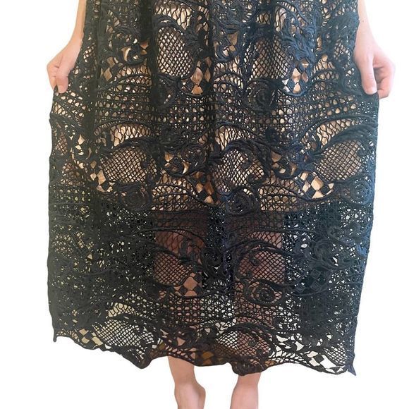 Elliatt Black Lace A Line Fit & Flare Midi‎ Dress Sz M - Picture 5 of 5